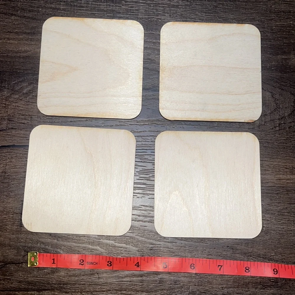 NWOT Wood Engraved Dog Hair is my Glitter Coaster Set